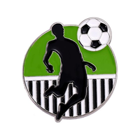 Pins en émail souple plaqués argent, thème Football 'Goal Love', 'Play to Win', pour commandes en gros, production en usine, badges et pins de revers personnalisés