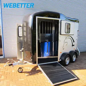 Webest – boîte de transport cheval en aluminium à chargement droit, remorque à flotteur pour 2 chevaux, nouveau design