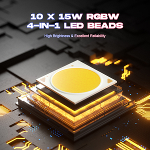 Projecteur LED 10x15W à Effet Stroboscopique, Fréquence Réglable, 4-en-1 RGBW, Tête Mobile, Lumière de Lavage DMX512, <span class=keywords><strong>Lentille</strong></span> Asphérique en Acrylique pour Boîte de Nuit - Product Image 4