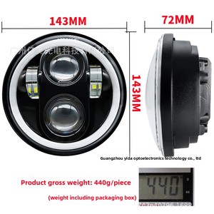 ไฟหน้ารถมอเตอร์ไซค์แบบวง<span class=keywords><strong>ก</strong></span>ลมเต็มวง 4 ดวง ขนาด 5.75 นิ้ว รุ่นใหม่ <span class=keywords><strong>ส</strong></span>ำหรับ Wrangler ชิป LED 60W แสงสีขาว 6000k <span class=keywords><strong>ส</strong></span>ำหรับรถออฟโรด  แบบดัดแปลง - Product Image 5