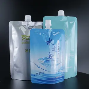 Sac de jus de boissons liquides pour sacs de poche de gelée debout avec de l'eau minérale sac de bec supérieur en plastique