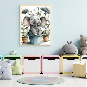 Peinture Diamant Série Paysage Animalier Éléphant dans un Pot de Fleurs Ambiance Premium Broderie Artisanale Art Déco Coffret Cadeau - Product Image 3