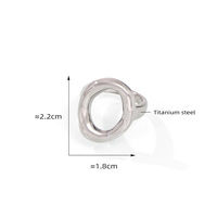 Bagues minimalistes sculpturales creuses en forme de cercle pour femmes, plaquées or 18 carats, en acier inoxydable, bagues de promesse ovales, bijoux cadeaux quotidiens, Anillos