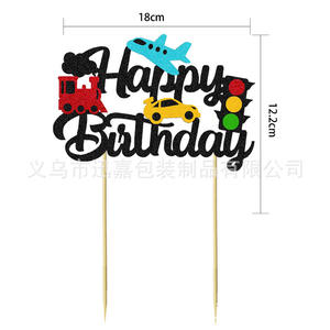 Décoration de gâteau de voiture de <span class=keywords><strong>train</strong></span> d'avion thème <span class=keywords><strong>transport</strong></span> décoration de fête d'anniversaire de bébé - Product Image 2