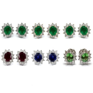 Boucles d'oreilles de fiançailles en or blanc 18 carats de haute qualité OEM/ODM émeraude Fourniture du fabricant pour les mariages des femmes en Zambie - Product Image 4