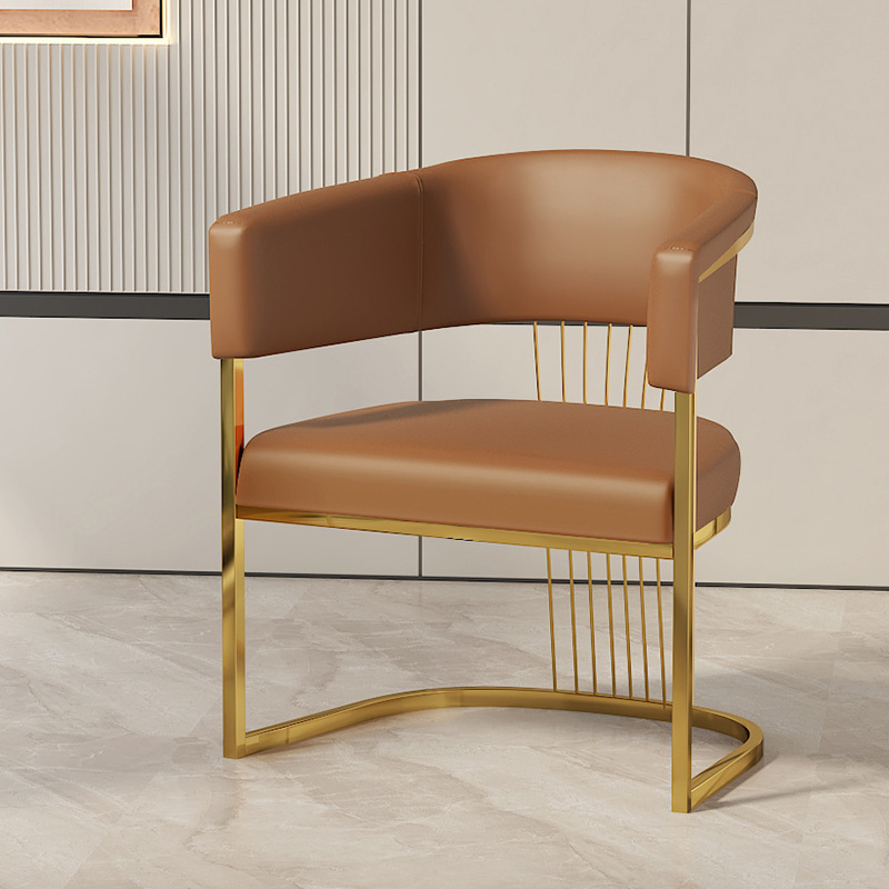 Marron clair [Cadre de chaise plaqué titane avec mousse]