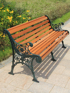 Livraison Gratuite - Design Minimaliste Moderne - Patio - Bois Massif - Jardin Extérieur - Anti-corrosion - Cadre en Fer Forgé - Double - Product Image 1