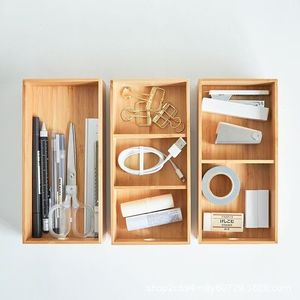 Wooden <b>Storage</b> <b>Box</b> Solid Wood Rectangle Desktop Organizer With <b>Drawers</b> For Office Home Use - Product Image 4