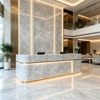 Marbre gris Yundora naturel, style moderne, adapté pour la décoration des murs des escaliers des halls d'hôtel et des sols des îlots de cuisine des villas