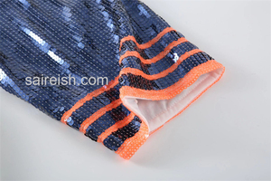 Saireish Ellington mujeres ecológicas Roadrunners Mini túnica vestido fútbol lentejuelas Jersey rebordear decoración cintura Natural - Product Image 3