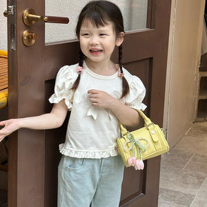 Tas bahu selempang anak perempuan manis mutiara bunga tas PU putri mode baru Korea - Product Image 4