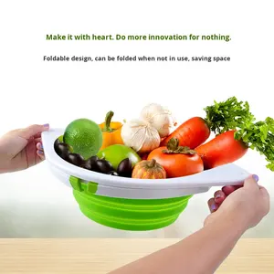 <span class=keywords><strong>Panier</strong></span> d'égouttage en silicone <span class=keywords><strong>pliable</strong></span> et extensible, résistant à la chaleur, portable, compatible lave-vaisselle et écologique - Product Image 2