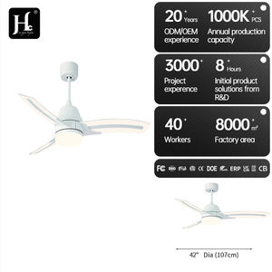 Ventilateur de plafond LED à faible bruit de haute qualité 18W ABS 3 pales 52 pouces avec télécommande - Product Image 5