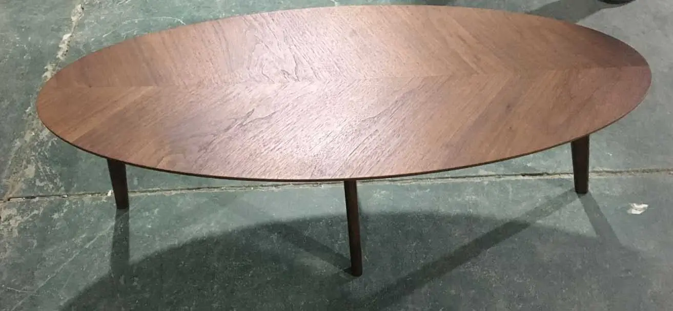 Suministro de fábrica, mesa de centro de nogal, mesa de centro moderna con patas de madera maciza para muebles de sala de estar