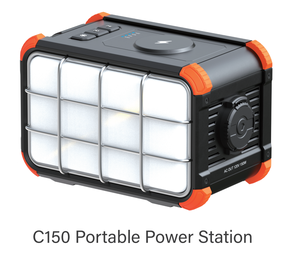 2026 Portable Power Station 150Wh With 300W AC Outlet Solar <b>Wireless</b> Charger Camping LED <b>Light</b> for Outdoor Use - Product Image 2