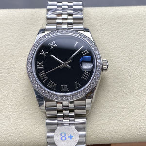 Montre mécanique automatique de haute qualité avec logo personnalisé en acier inoxydable avec verre saphir Moissanite diamant 18mm affichage de la date et du jour - Product Image 5