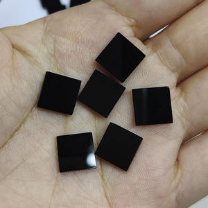 Pierre précieuse naturelle en onyx noir de forme carrée, 10x10mm, agate noire pour la fabrication de bijoux - Product Image 4