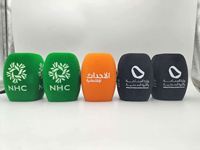 Microphones OEM Unflock, éponge triangulaire, forme carrée, housse en mousse pour micro, logo personnalisé