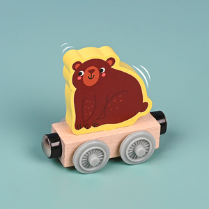 Train miniature éducatif multicolore en bois, thèmes variés (animaux, fruits, véhicules), pour enfants de <span class=keywords><strong>2</strong></span> à 4 ans - Product Image 4