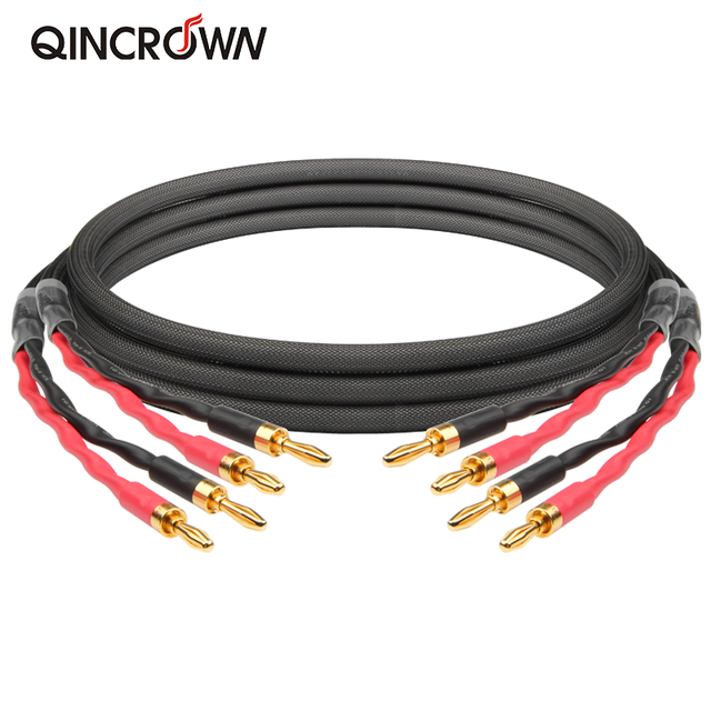 Canare Professional HIFI Sound Pure Copper Speaker Cable Gold Plated Banana Plug Y Type Pin Audio Subwoofer Cables
