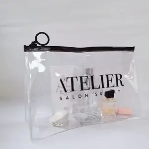 Sacos de armazenamento com zíper, grande bolsa holográfica com fechamento em pvc transparente com zíper