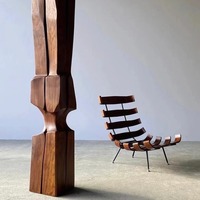 Fauteuil d'appoint ergonomique vintage en cuir microfibre avec dossier inclinable à 3 segments, housse amovible et structure métallique en U