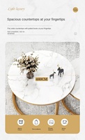 Offre promotionnelle : Ensemble de meubles de salon, table basse en marbre, table basse ronde en marbre avec structure en métal, table basse gigogne en acier