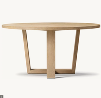 Ensemble de table à manger ronde en chêne MONTECITO, style farmhouse, pour la maison, les appartements, les villas et les hôtels