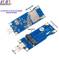 Konektor USB 2.0 Tipe-A ke Modul Nirkabel Mini PCIe PCI-E MPCIe dengan Satu Slot Kartu SIM untuk Modem GSM 3G 4G LTE WWAN