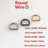 Aksesoris Perlengkapan Tas D-ring Tali 10.5mm, Gesper Dekoratif Setengah Lingkaran untuk Sepatu dan Pakaian, Model DY280