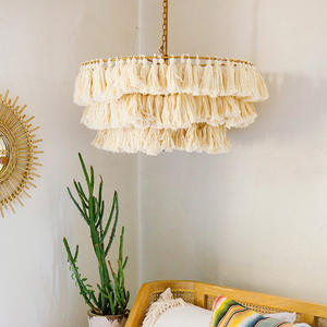 Lampes suspendues à pampilles pour <span class=keywords><strong>chambre</strong></span> à coucher, salon, cuisine, luminaires suspendus en <span class=keywords><strong>tissu</strong></span>, lustres de plafond, décoration moderne - Product Image 4