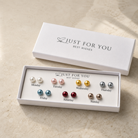 Boîte à boucles d'oreilles hebdomadaire personnalisée avec logo, emballage rigide en papier pour bijoux avec insert carte imprimée, vente en gros