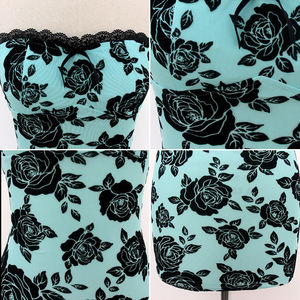 Minivestido verde menta con estampado floral y tirantes finos para mujer, atuendo perfecto para la playa y el verano para chicas - Product Image 5