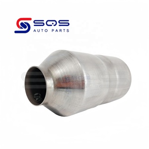 เครื่องฟอกไอเสียรถยนต์แบบสากลตัวเร่งปฏิกิริยาการไหลเวียนสูงพร้อมตัวเร่งปฏิกิริยาพื้นผิวเซรามิกสองตัว - Product Image 4