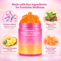 Complément vitaminique pour soutenir la flore vaginale, maintient l'équilibre du pH, probiotique pour femmes, bonbons gélifiés, 60 unités par flacon pour la santé vaginale