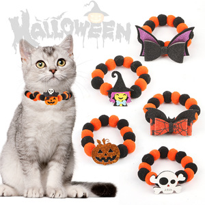 <span class=keywords><strong>Collar</strong></span> para Gato de Halloween con Diseño de Calabaza, Elegante, de Poliéster Sólido, Seguro, Ecológico y Multifuncional, Venta al por Mayor de Fábrica - Product Image 1