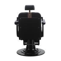Sillas de Barbero de Cuero Genuino, Silla de Barbero Hidráulica con Base Negra, Equipo de Barbería, Silla de Estilo Profesional