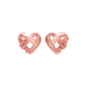 Boucles d'oreilles en forme de cœur en or rose Madamou, en alliage de zinc, unisexe, cadeau romantique, bijoux - Product Image 1
