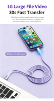 Kabel Pengisi Daya Cepat TENOVA Factory LED Silikon Bercahaya Tipe-C USB-C RGB Party Glow 60W PD 3A dengan Layar Berpendar Warna-warni untuk Malam Hari
