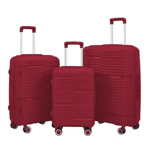 Low Moq High Quality Blue Luggages New 2023 Connectable Tach Abs 2-piece 14.20 Inch Size Hard Cheap PP Luggage Set
