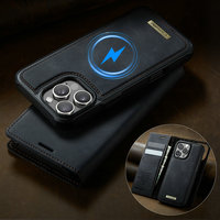 CaseMe Portefeuille de luxe pour iPhone Série 14 Housse de protection en cuir PU pour cartes et billets amovibles