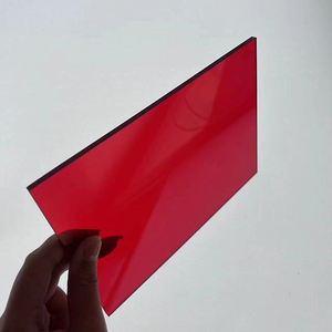 6mm/8mm/10mm Grosso Vermelho Perfurado Folha De Acrílico Painel De Vidro Orgânico para Displays Exposições Obras De Arte - Product Image 1
