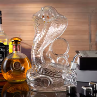 Borosilicate fait à la main 1000ml verre clair créatif Animal bouteille de vin verre roi Cobra zodiaque serpent carafe bouteille