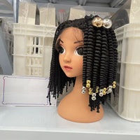 Extensions de cheveux synthétiques tressées sur mesure pour enfants, 8 pouces, avec grandes boules à bulles