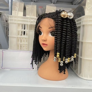 Extensions <span class=keywords><strong>de</strong></span> cheveux synthétiques tressées sur mesure pour enfants, 8 pouces, avec grandes boules à bulles - Product Image 6