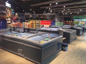 Siêu thị 600L mở Top đảo Tủ đông cửa kính 2100mm thương mại hiển thị tủ thẳng thiết bị làm lạnh - Product Image 3