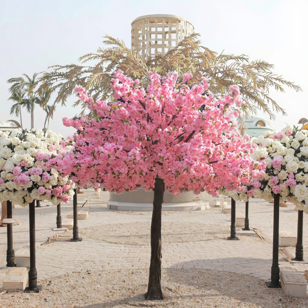 Albero Di Ciliegio Artificiale 1,5m - Fiori Rosa In Seta, Decorazione Per Casa, Feste E Matrimoni - Foto 8