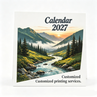 Papier d'art A3 157 g/m², impression offset, calendrier personnalisé, reliure à chevalet avec plastification