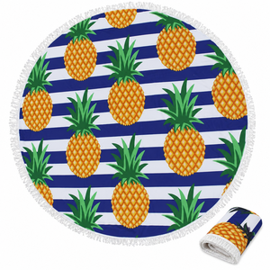 Nuovo Telo Mare Rotondo Grande in Microfibra per l'Estate, Personalizzabile con Stampa Ananas e Nappe - Product Image 6