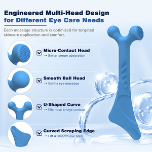 Masseur oculaire ergonomique en forme de U s'adaptant au pont nasal <span class=keywords><strong>pour</strong></span> une circulation améliorée, applicateur à micro-points et tête de massage lisse - Product Image 3